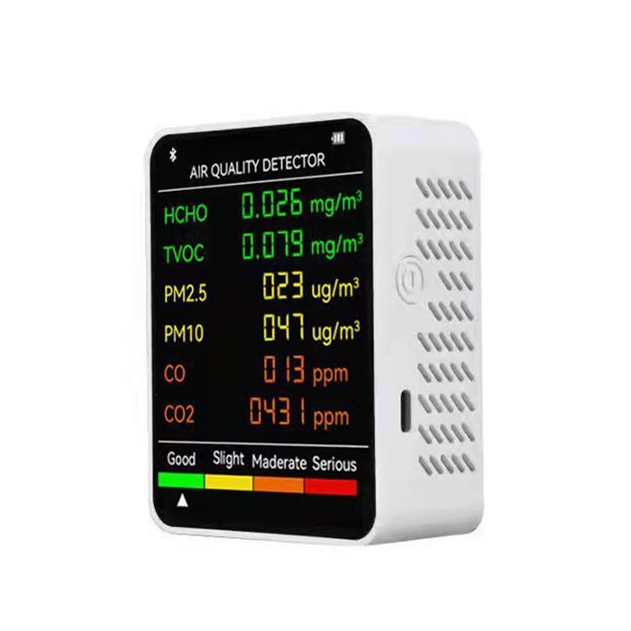 Moniteur Qualité Air Intérieur CF-20 - Mesure CO2, COV, PM2.5, Formaldéhyde, Température, Humidité - Écran 4.3"