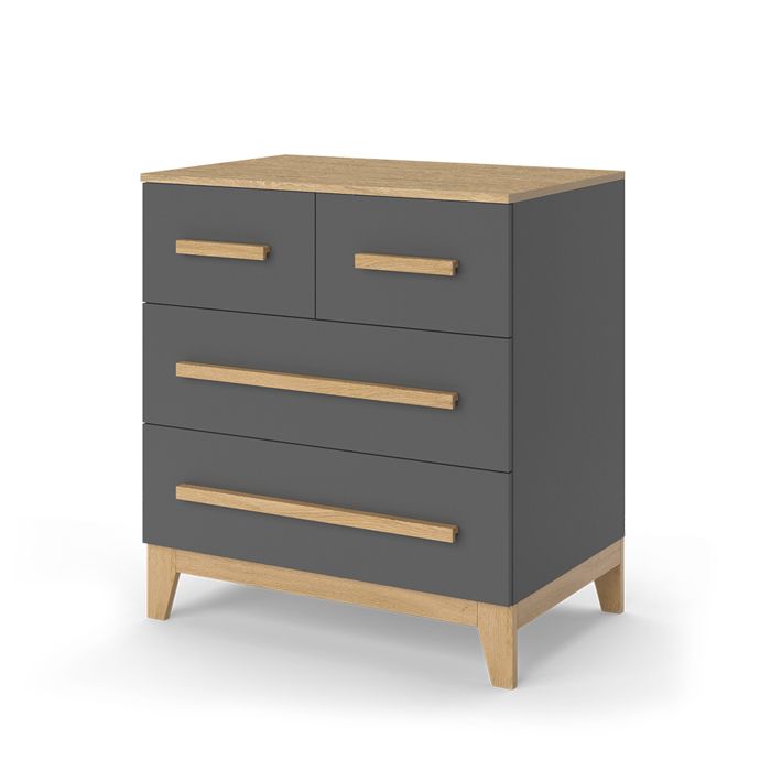 Commode Malia 80x88cm avec 4 tiroirs Gris Vitalispa 52182 Commode Malia 80x88cm avec 4 tiroirs Gris Vitalispa 52182