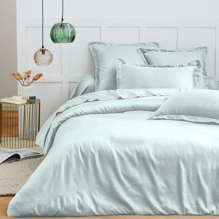 Parure de draps 6 pièces Premium pour lit 140 x 190 cm Coton Pur - Prémium Menthe - Parure de draps 6 pièces Premium pour lit 140 x 190 cm Coton Pur - Prémium Menthe -