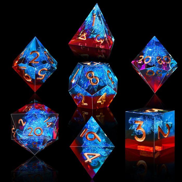 BOBOZHONG Polyédrique Dés,7 PCS Dés JDR Polyédriques,pour donjons et Dragons RPG MTG Pathfinder et Autres Jeux de Table(Noir