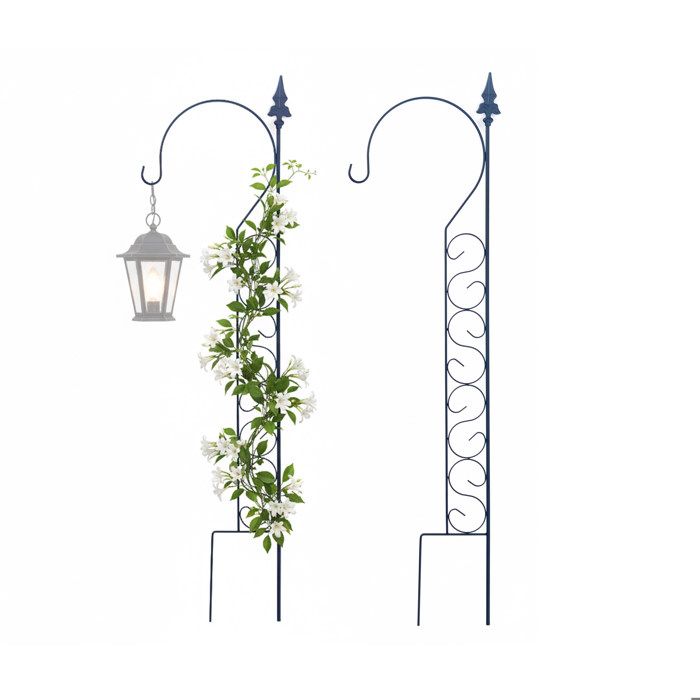 Relaxdays tuteur pour plantes grimpantes lot de 2 HxL 116x28 cm arceau/treillis métal autoportant noir