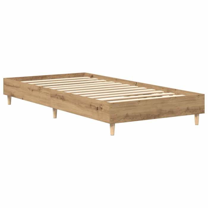 Lit Brun - BMK - Cadre de lit - sans matelas - Contemporain - chêne artisanal 90x190 cm - Lit chambre&904672