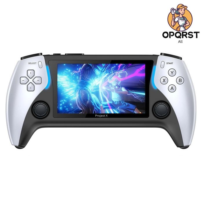 32G 5000+Games Project X Console de Vidéo de Poche Portable 43 Pouces IPS Support DÉcran PS1 Gaming Double Haut-Parleur Stéréo