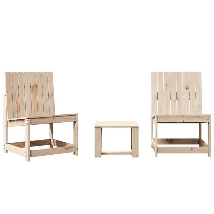 Salon de jardin Résistants UV(3 pcs) - Fauteuils de jardin -s bois massif de pin(40 x 38 x 285 cm) ofo62k