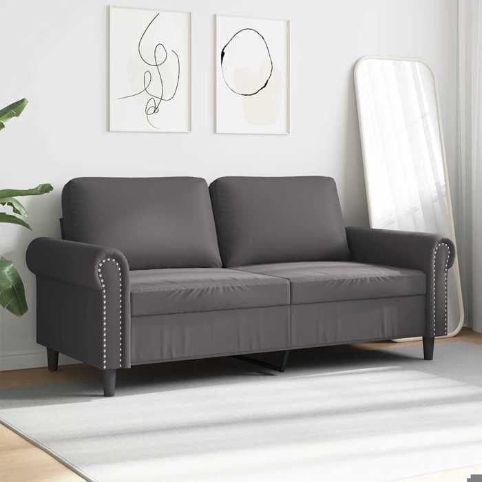Promo“Canapé à 2 places Gris 140 Cm 172 x 77 x 80 cm avec accoudoirs oreillers et entretien facile pour Salon 402885