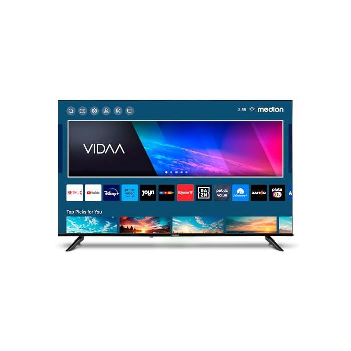 Téléviseur 1257 cm (50 Pouces) QLED (Smart TV 4K Ultra HD HDR VIDAA Store Netflix Video Disney DAZN Paramount HbbTV PVR