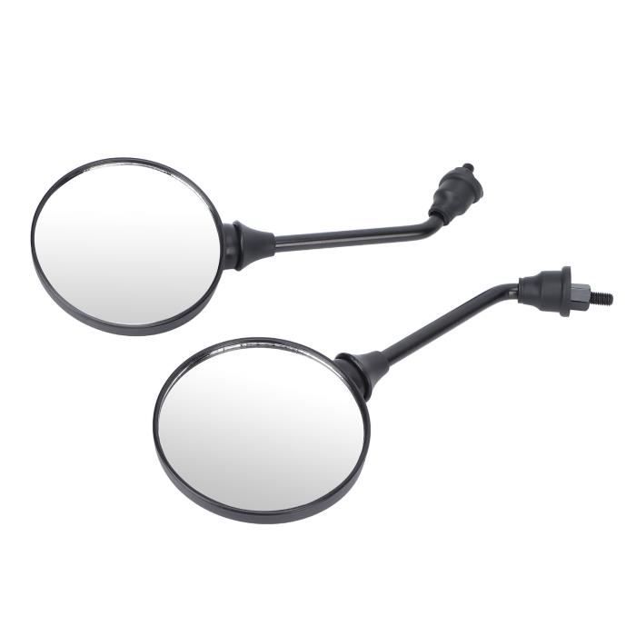 Rétroviseurs Ronds Universels Pour Guidon De Moto - AS PARTS - Noir (paire)