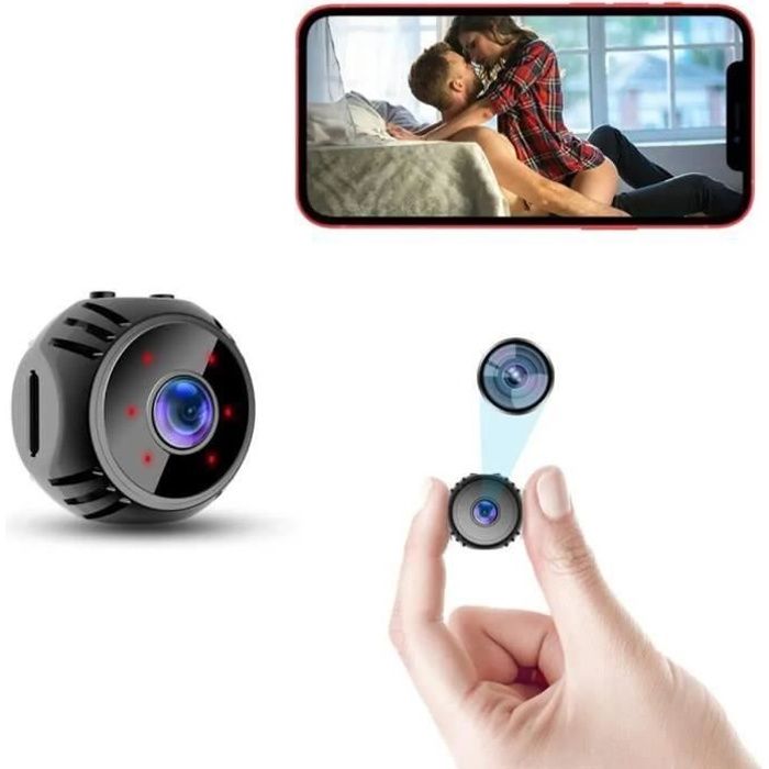 Caméra espion GENERIQUE Mini caméra de surveillance infrarouge intelligente sans  fil vision 170° HD 1080P WIFI et DV, jour/nuit HDME + carte mémoire micro  SD 128GO