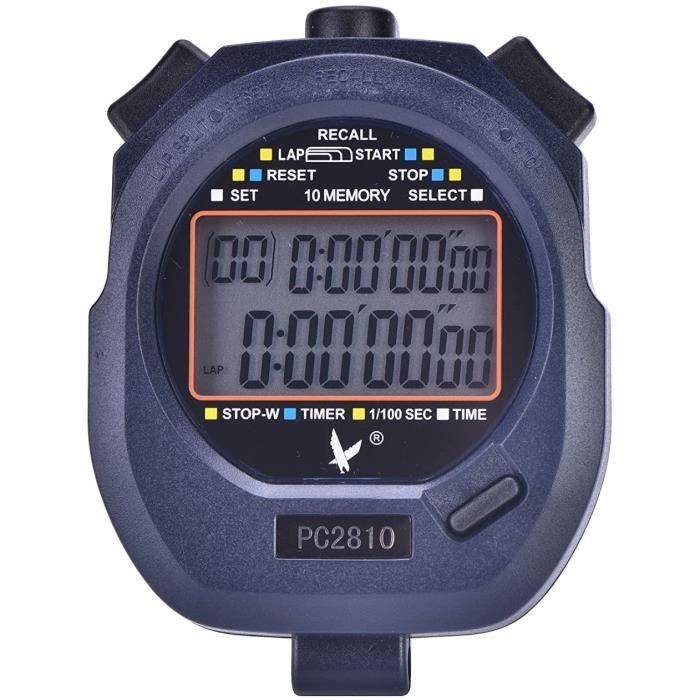 Chronomètre Numérique LCD Portable Chronomètre Numérique Sport LCD - Minuteur Portable Avec Sangle - Pour Natation, Course, Football Chronomètre Sport