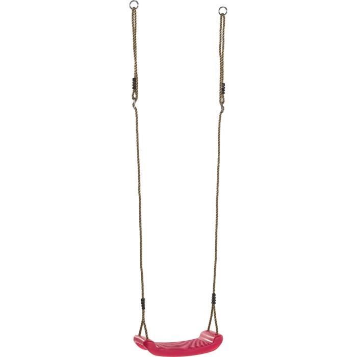 ChildWood Play Balançoire Extérieur En Plastique Rose Avec Cordes Et Anneaux Pour Enfants