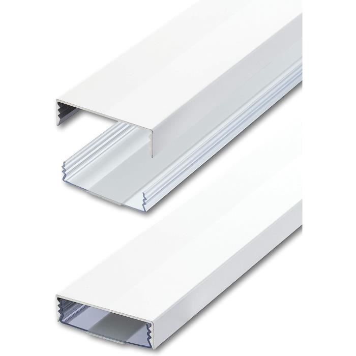 Goulottes - Alunovo Ral9003 Goulotte Câble Plate Aluminium Laqué Blanc Brillant 50 Mm X 15