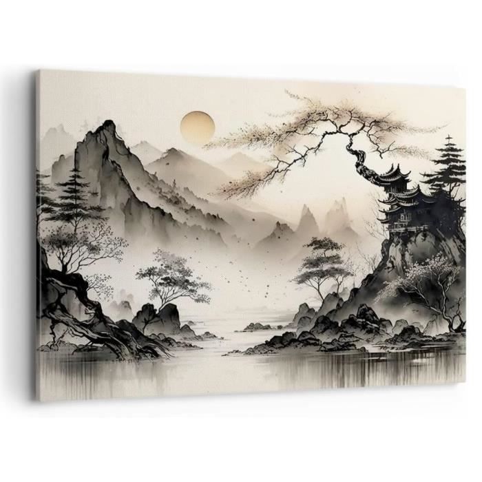 Tableau Toile Moderne 55x100cm - Déco Murale Mains Noir Et Blanc - Pour Salon, Chambre Ou Cuisine - Style Vertical