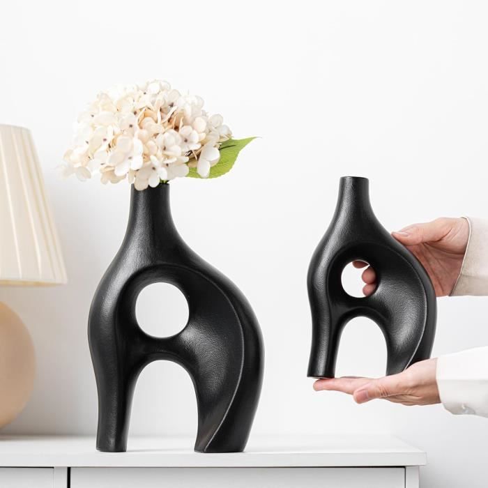 Vase décoratif EMAR Grès 31 cm Noir | Leroy Merlin