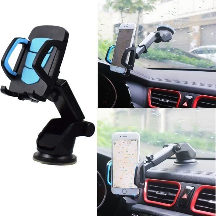 Support Téléphone Voiture Ventouse + Aimant – 360° Rotatif – Pare-brise