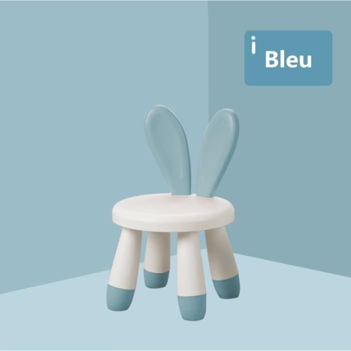 chaise enfant mini tabouret mignon lapin chaise bébé intérieure extérieur en plastique décor pour chambre stable, bleu