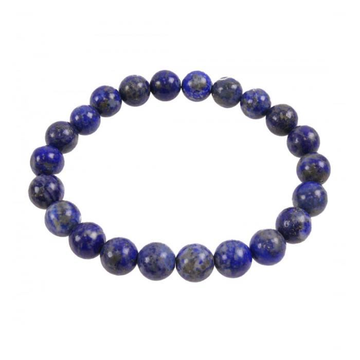 Bracelet en Lapis Lazuli dAfghanistan AAA - boules 8mm Bleu