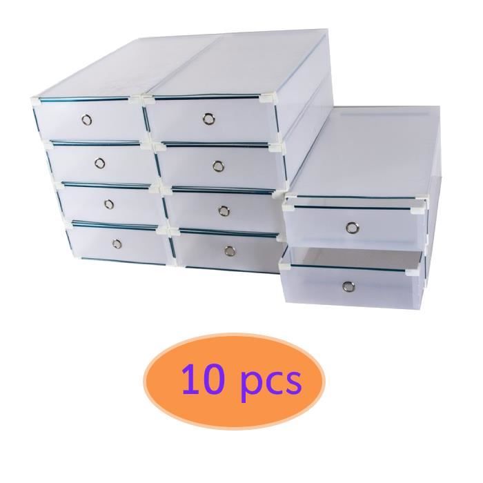 Lot De 10 Boite A Chaussure Avec Tiroir Boite De Rangement En