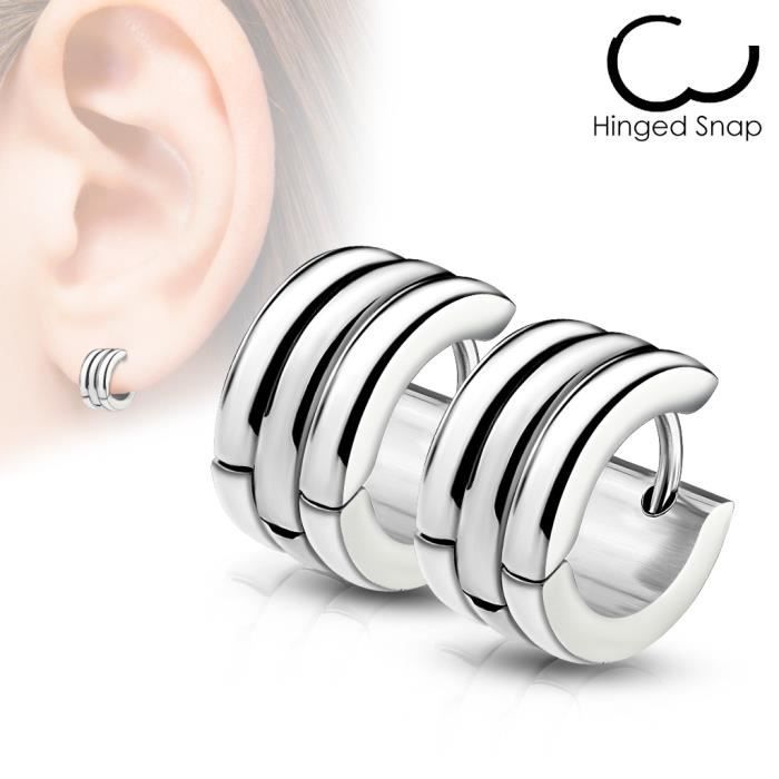 Boucles D'oreilles En Acier Inoxydable Motif Doigt D'honneur - Lot De 3 (Argent, Or, Or Rose) - Style Punk Biker