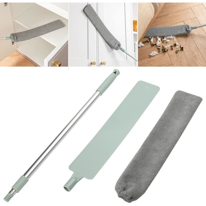 JTKREW Plumeau Télescopique Lavable En Microfibre Avec Poignée Acier Inoxydable - Jusqu'à 75cm