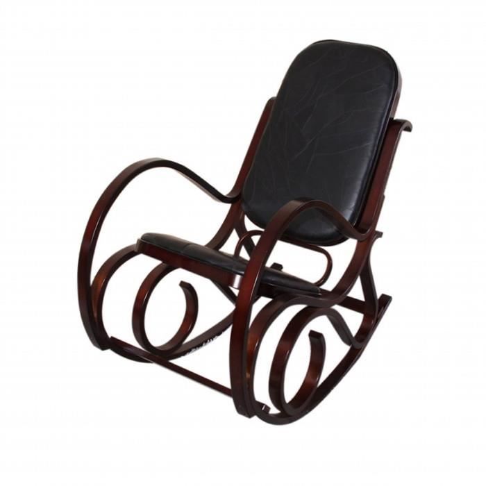 Fauteuil à bascule Tokyo imitation noyer noir - MYCOCOONING - Adulte - Noir