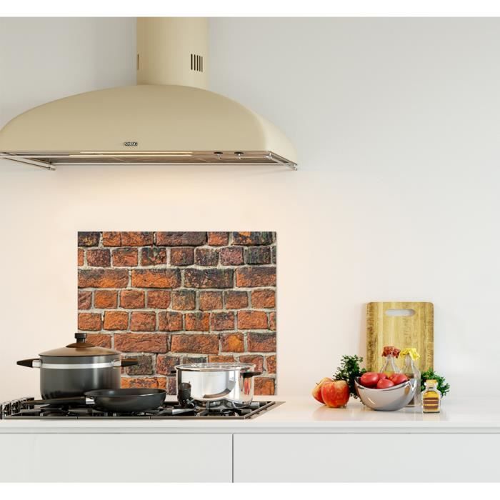 Credence De Cuisine Adhesive En Verre De Synthese Texture Mur De