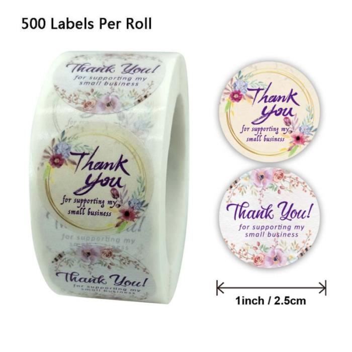 500 vous remercie pour soutenir ma petite entreprise Autocollants Baking Sac Cadeau Seal#@Y