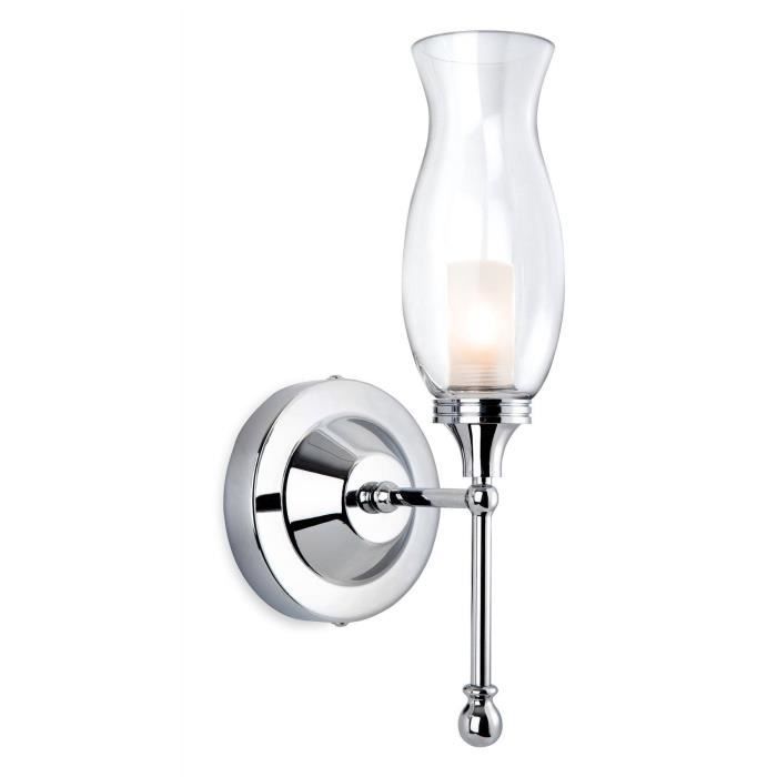 firstlight aston applique murale d interieur 1 salle de bain chrome verre transparent ip44 5930ch cdiscount maison
