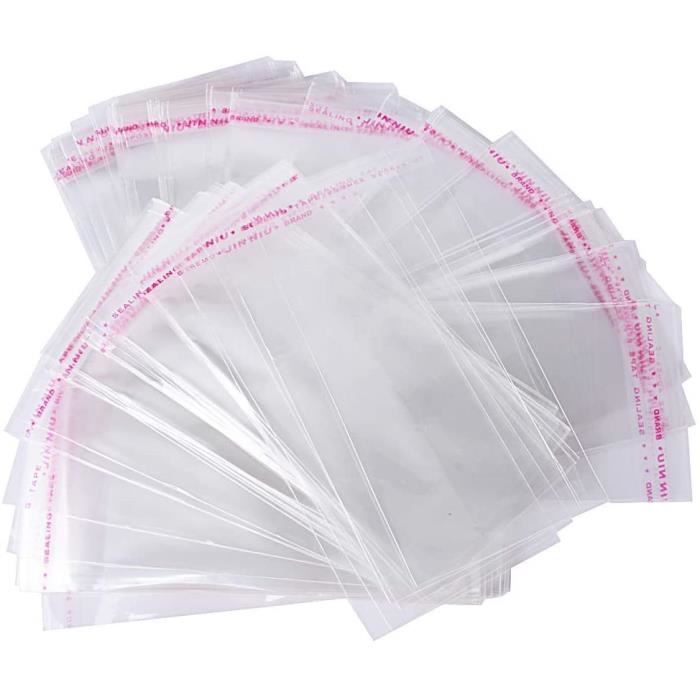 200pcs 8 18cm Sachet Plastique Tansparent Adh sif OPP Pochette