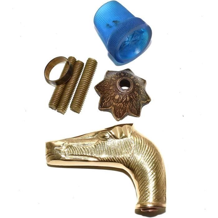 Poignée de porte cheval, laiton finition antique | Poignée de porte