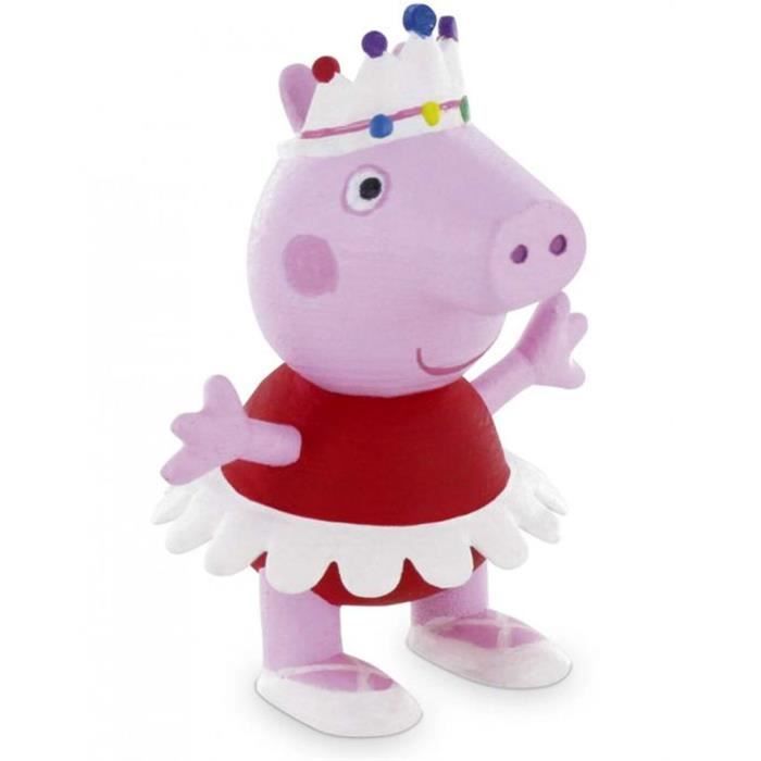figurine peppa pig danse - personnage miniature en pvc - rose - 6 cm