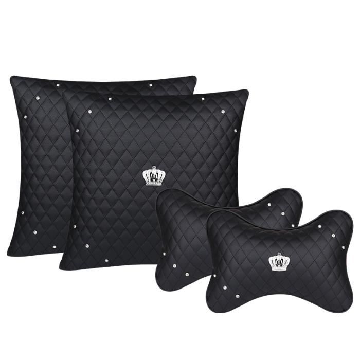 1 oreiller arrière noir - Oreiller appui tête de voiture de luxe, motif  diamant, oreiller de cou,accessoires - Cdiscount