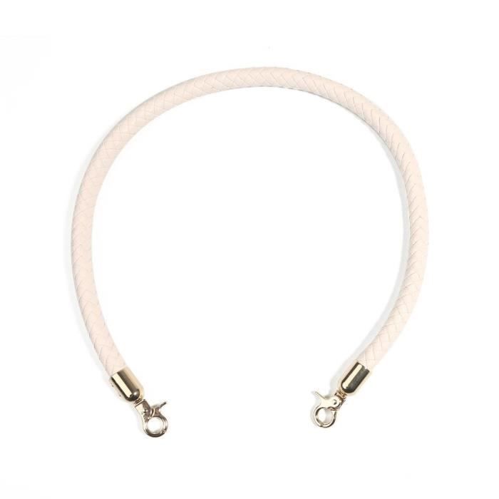 Sangle De Remplacement Pour Sac à Main - Cuir Blanc, Attaches Métalliques, Ajustable, Pour Sac Bandoulière Ou épaule