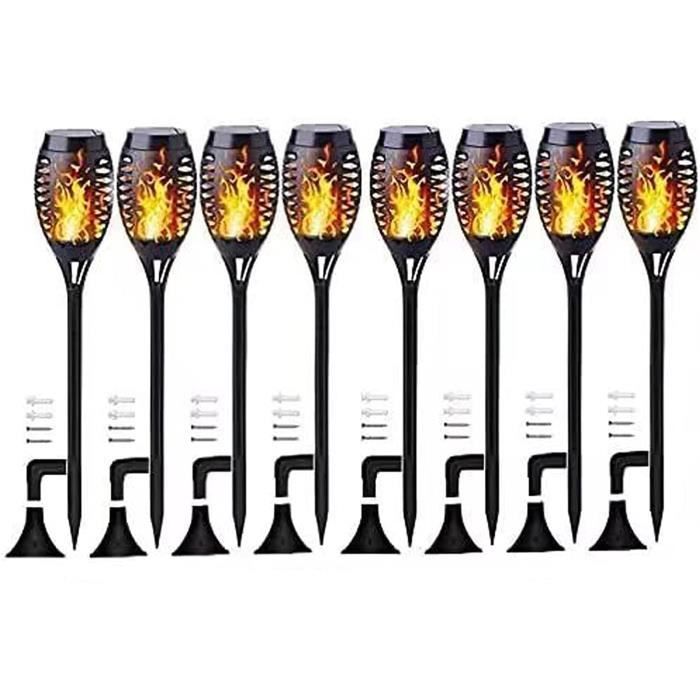 Lanternes Et Torches De Jardin Lampe Solaire Exterieur - 6 Pièces Lumières Flamme Solaire Exterieure - Imperméable Lampe Torche Pour Décor Jardin Patio Terrasse - Maison Geemoo Flamme Solaire