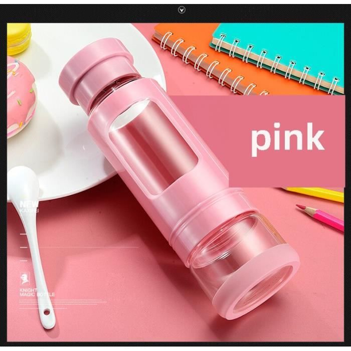 Bouteille à Thé Avec Infuseur Intégré - Verre Double Couche 320ml, Séparation Eau/thé, Pour Bureau Et Voyage