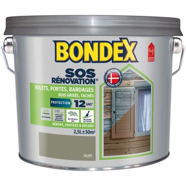 Bondex Lasure Opaque Renovation Volets Taupe Satin 2 5l Achat Vente Peinture Vernis Lasure Taupe Satin 2 5 L Cdiscount