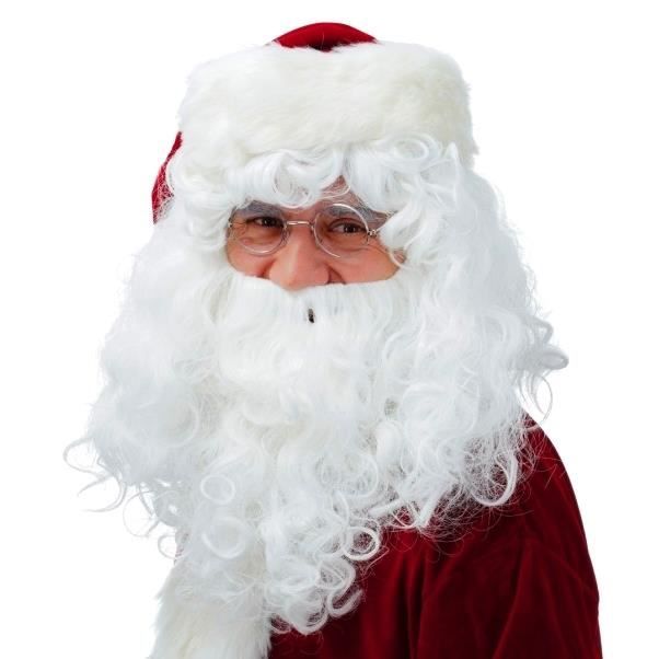 Chaks 11 279000, Perruque et Barbe de Père Noël éco, Blanc