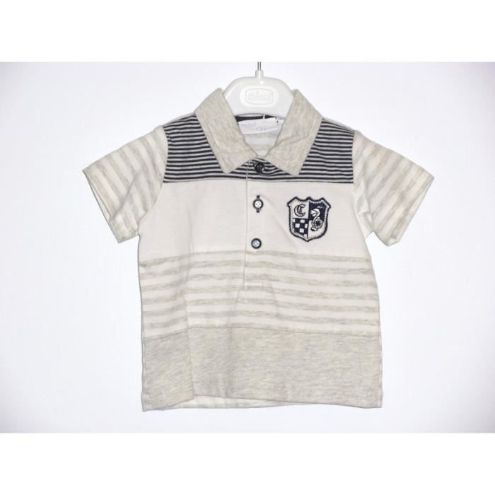CHICCO POLO RAYE BLEU 100% COTON 3 MOIS PRIX BOUTIQUE 28,90 € 