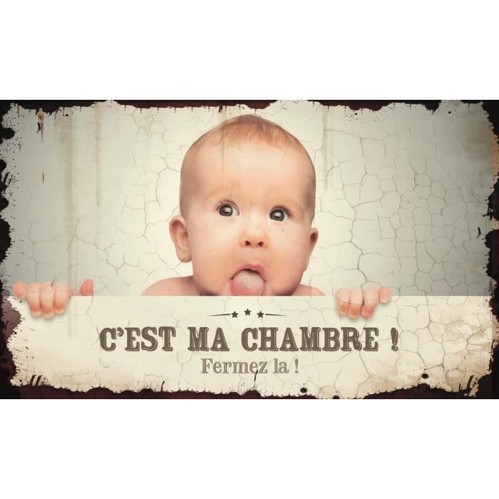 Plaque De Porte Metal Esprit Vintage Vieilli Ma Chambre Class Deco Achat Vente Plaque De Porte Cdiscount