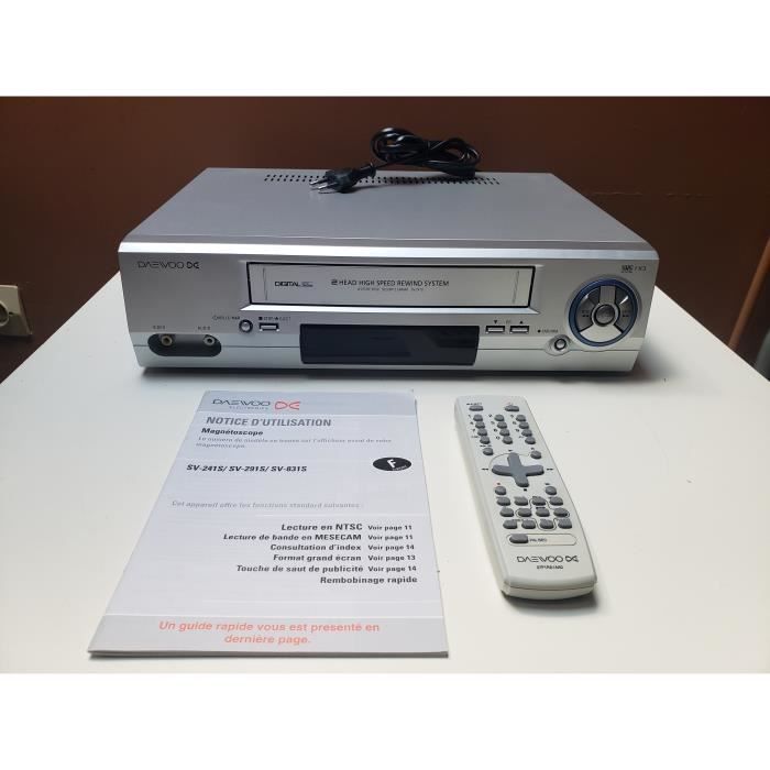 MAGNETOSCOPE DAEWOO SV-241S LECTEUR ENREGISTREUR CASSETTE K7 VIDEO VHS VCR + TEL