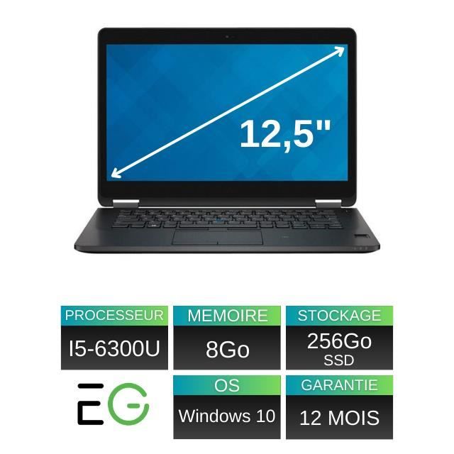 Dell Latitude E7270 - 12,5" - I5 - 8Go RAM - 256Go SSD - Win11 Pro AZERTY