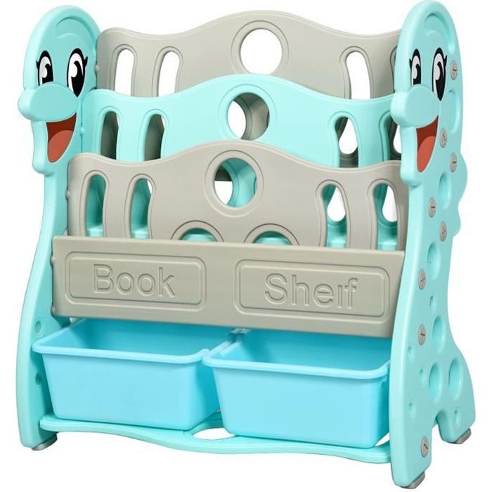 Bibliothèque Enfant 5 Cubes En Bois Blanc - 80x35x71 Cm, Rangement Jouets Et Livres, Avec Kit Anti-basculement - 4