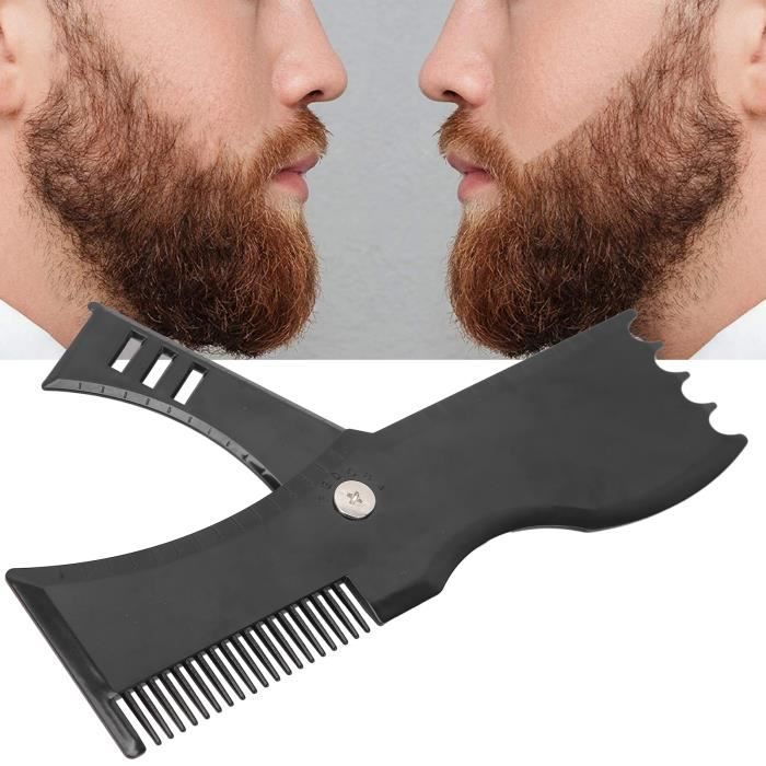 Drfeify Modèle de mise en forme de la barbe Gabarit de Rasage Compact, Pochoirs à Barbe,Modèle de mise en forme de hygiene peigne