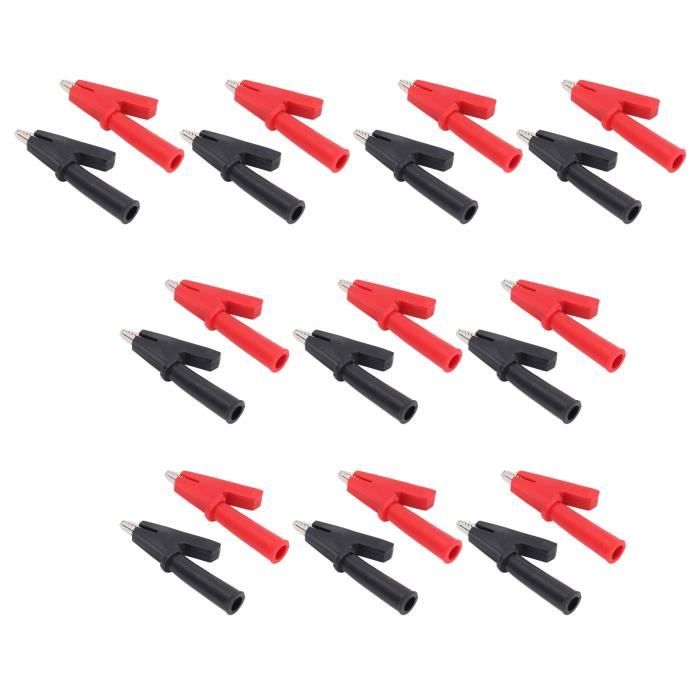 Youmile 12 Pinces Crocodiles 20A Isolées - Rouge Et Noir Pour Tests Électriques