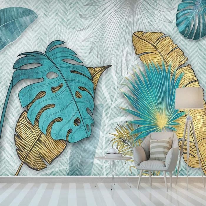 Fond D'Écran 3D Mural Animation Couleur Plantes Feuilles Papier Peint ...