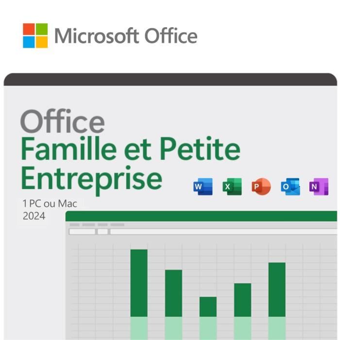 Microsoft Office Famille & Petite Entreprise 2024 – Achat définitif • Code dactivation pour 1 PC ou Mac