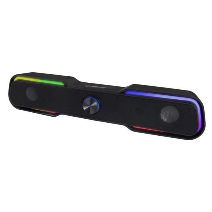 Barre de son - ESPERANZA - Apala - USB - 6W - Filaire - LED arc-en-ciel