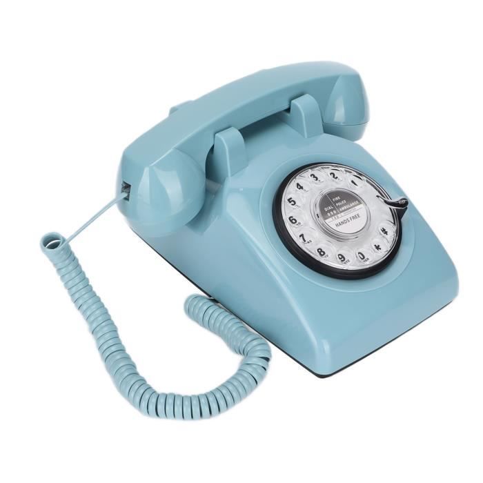 ROM Téléphone Vintage Téléphone Fixe Filaire Rétro Des Années 60 À Cadran  Rotatif Classique À L'Ancienne Gps Detachee Vert - Cdiscount Téléphonie