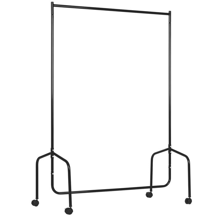 Portant à vêtements - HOMCOM - avec roulettes tringle solide charge 140 kg vestiaire - acier - 150x60x170cm - noir