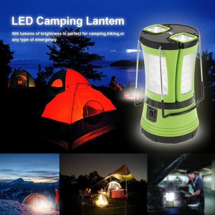 Pliant Light Up Camping DEL Lanterne Tente Lampe avec poignée par Pk Vert