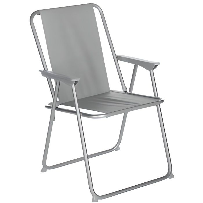 chaise pliante - intex - grecia - gris - avec accoudoirs - structure en aluminium